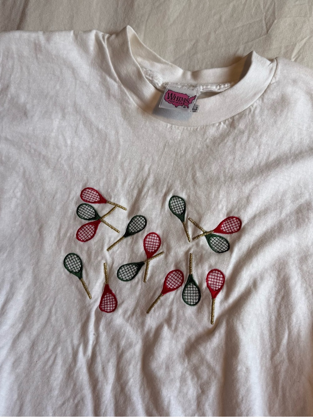 Vintage Tennis Racket Embroidered Tee